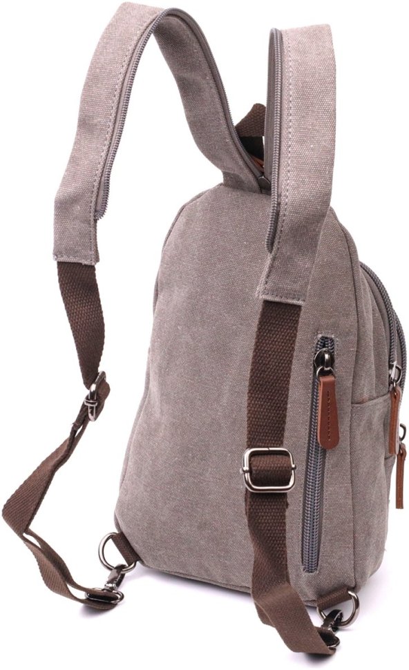 Сіра чоловіча текстильна сумка-рюкзак середнього розміру Vintagе 2422173
