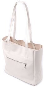 Кожаная сумка-шоппер бежевого цвета Shvigel 2422843