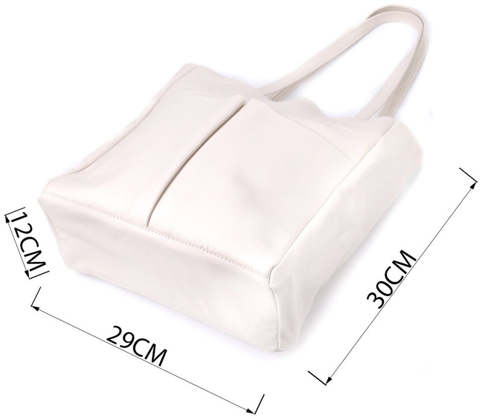 Кожаная сумка-шоппер бежевого цвета Shvigel 2422843 modnotak фото №3