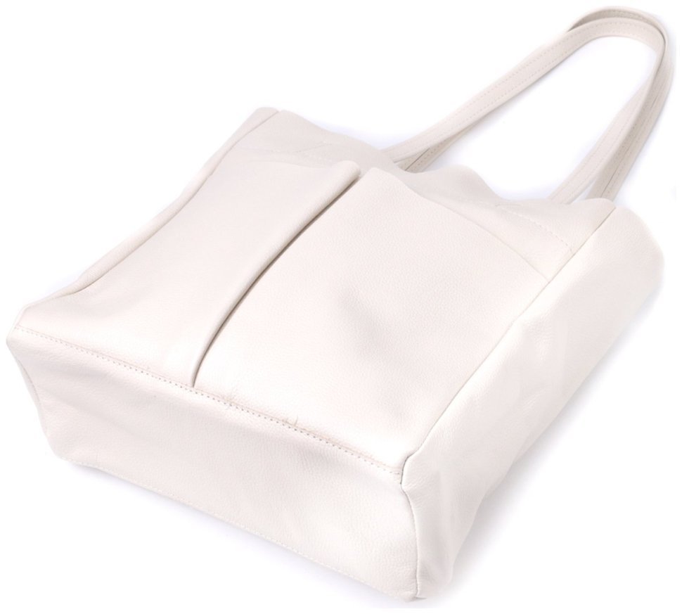 Кожаная сумка-шоппер бежевого цвета Shvigel 2422843 modnotak фото №5