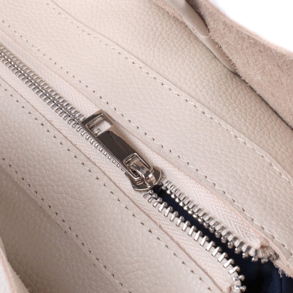 Кожаная сумка-шоппер бежевого цвета Shvigel 2422843 modnotak фото №6