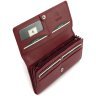 Вместительный женский кошелек из качественной натуральной кожи красного цвета Visconti 68870 - 2