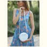 Кругла жіноча сумка-кроссбоді із натуральної шкіри білого кольору BlankNote Бон-Бон 78870 - 1