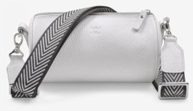 Шкіряна жіноча сумка-кроссбоді білого кольору з лямкою на плече BlankNote Cylinder 78970