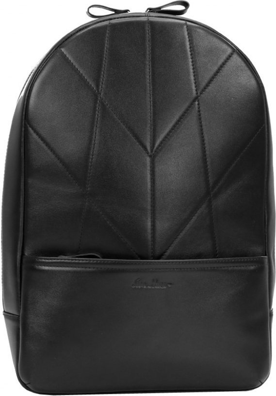 Чоловік шкіряний рюкзак чорного кольору з відділенням під ноутбук Issa Hara (27029)