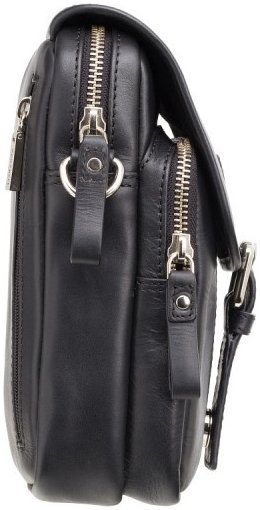 Чорна чоловіча плечова сумка з натуральної шкіри високої якості Visconti Jules 69170