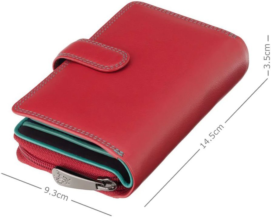 Вертикальний жіночий гаманець із натуральної шкіри червоного кольору з монетницею Visconti 69270