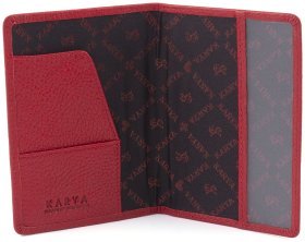 Кожаная женская обложка для паспорта в красном цвете KARYA 69770