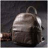 Женский маленький рюкзак из натуральной кожи серого цвета Vintage 2422435 - 6