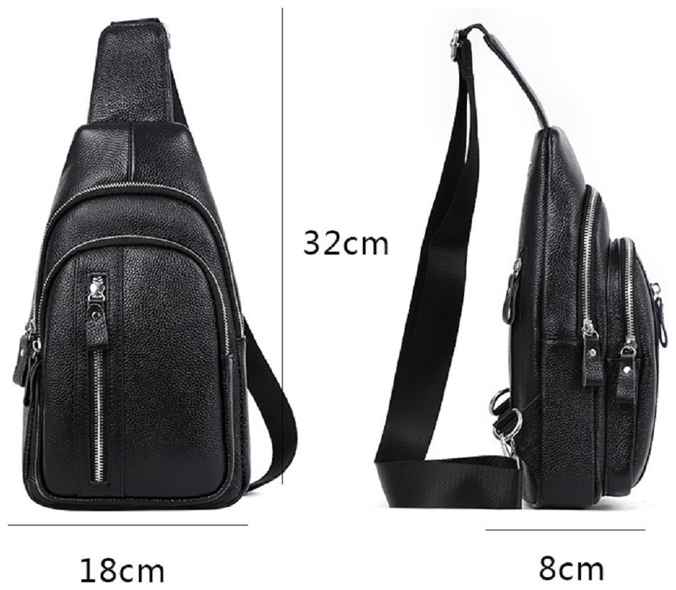 Мужская сумка рюкзак из натуральной кожи черного цвета Tiding Bag 90771 modnotak фото №3