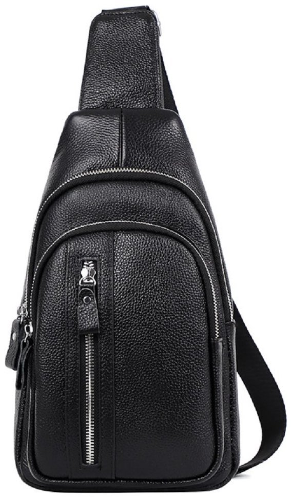 Мужская сумка рюкзак из натуральной кожи черного цвета Tiding Bag 90771 modnotak фото №5