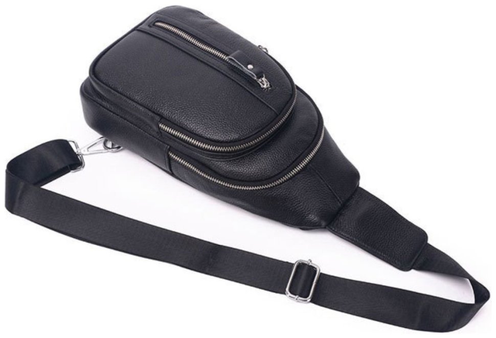 Мужская сумка рюкзак из натуральной кожи черного цвета Tiding Bag 90771 modnotak фото №13