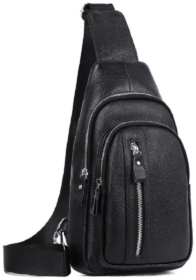 Мужская сумка рюкзак из натуральной кожи черного цвета Tiding Bag 90771 modnotak фото №18