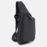 Мужская стильная сумка-слинг через плечо из натуральной кожи черного цвета Keizer 71671 - 2