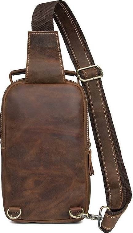Вінтажна сумка-рюкзак з натуральної шкіри коричневого кольору VINTAGE STYLE (14519)
