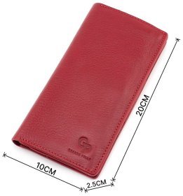 Красный купюрник из фактурной кожи Grande Pelle (13209)
