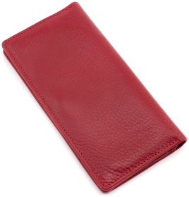 Красный купюрник из фактурной кожи Grande Pelle (13209)