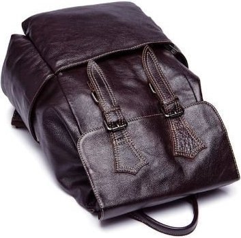 Зручний повсякденний шкіряний рюкзак з клапаном VINTAGE STYLE (14874)
