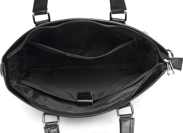 Чорна ділова сумка для ноутбука з натуральної шкіри флотар VINTAGE STYLE (14879)