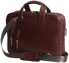 Коричнева сумка для ноутбука 15.6″ зі шкіри кроко Vip Collection 102671