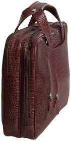 Коричнева сумка для ноутбука 15.6″ зі шкіри кроко Vip Collection 102671