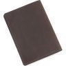 Темно-коричнева обкладинка для паспорта з вінтажної шкіри з картою України - Grande Pelle (21954) - 3