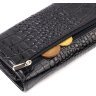 Жіночий лакований гаманець з натуральної шкіри чорного кольору з тисненням під крокодила CANPELLINI (2421707) - 5