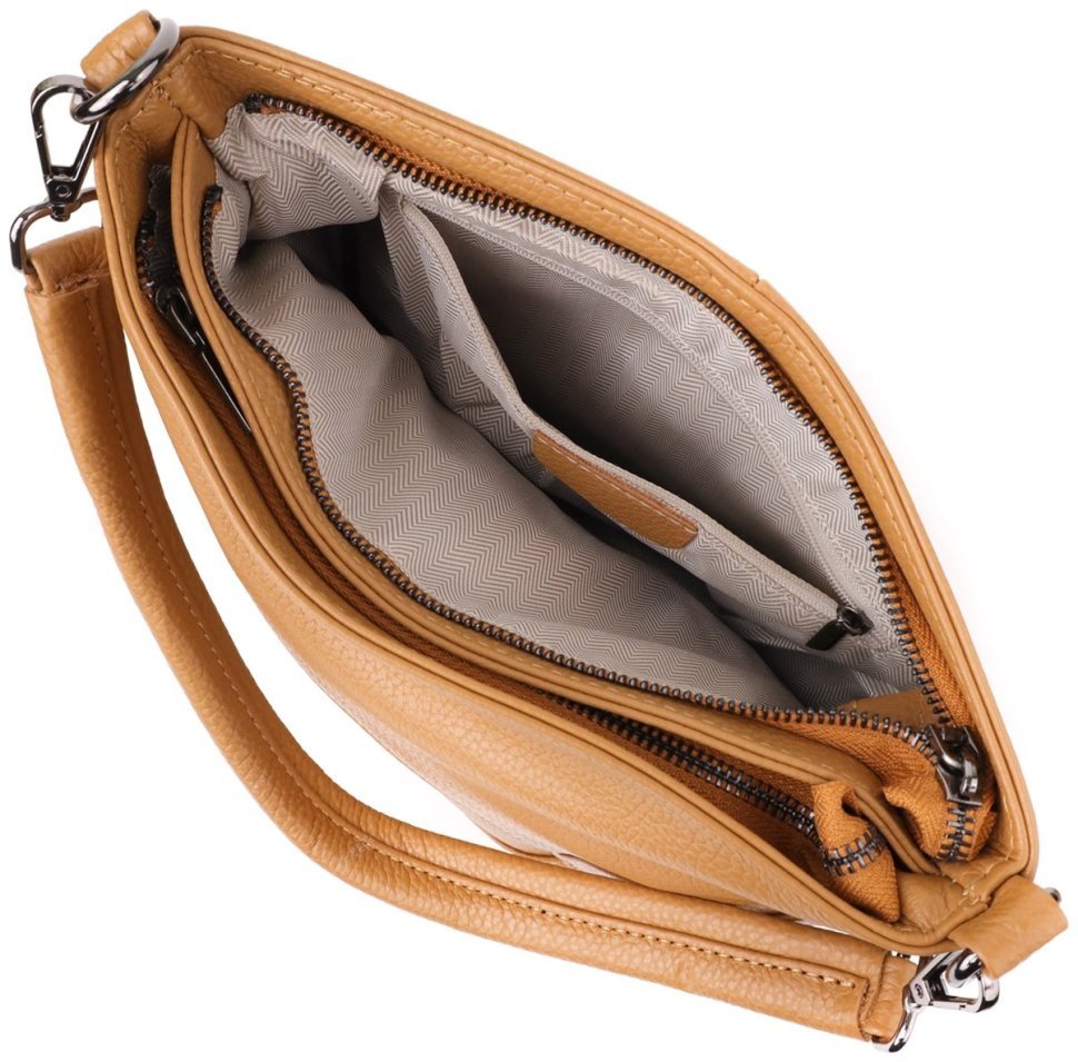 Жіноча повсякденна шкіряна сумка рудого кольору Vintage 103171 modnotak фото №6