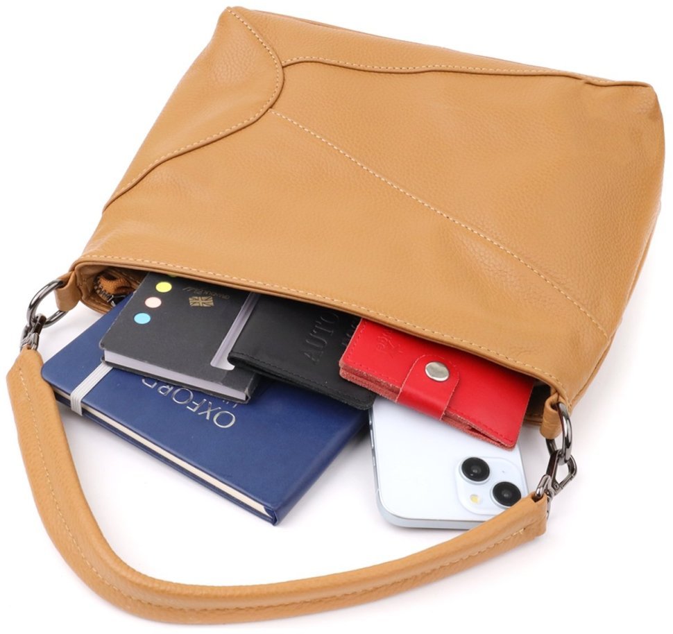 Жіноча повсякденна шкіряна сумка рудого кольору Vintage 103171 modnotak фото №8