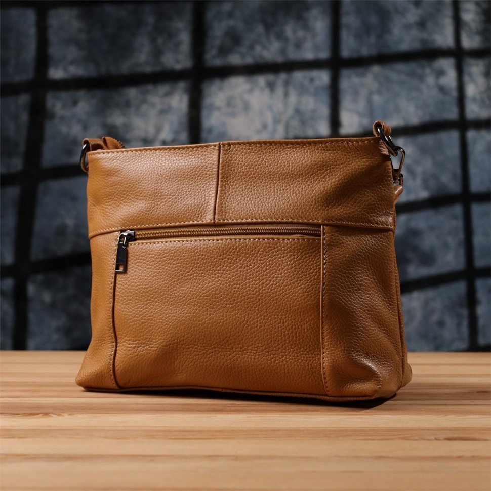 Жіноча повсякденна шкіряна сумка рудого кольору Vintage 103171 modnotak фото №10