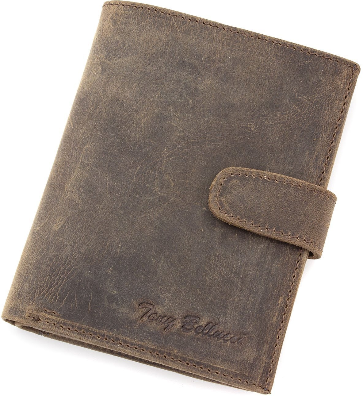 Мужское портмоне светло-коричневого цвета из винтажной кожи Tony Bellucci (10663)