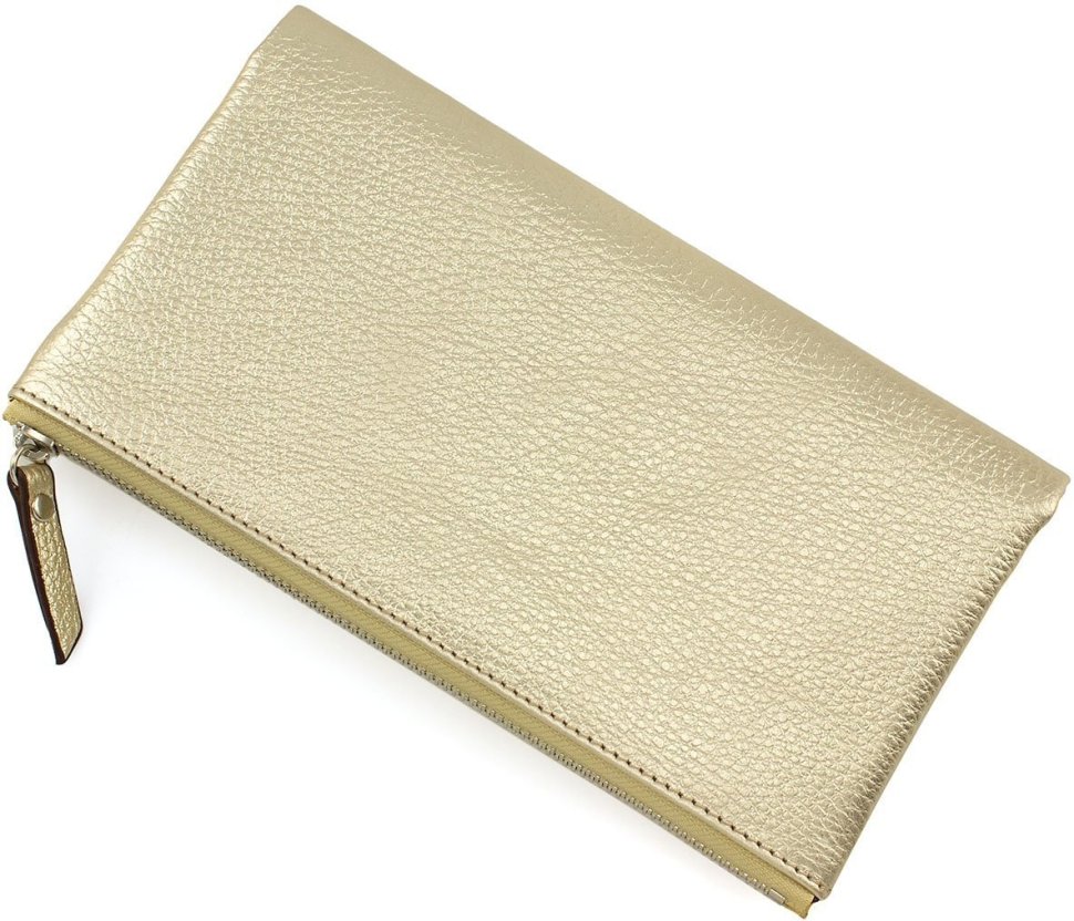 Золотой кошелек-клатч из фактурной кожи Tony Bellucci (10570)