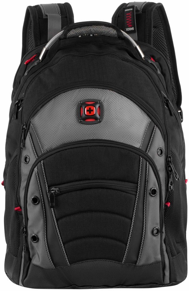 Городской вместительный рюкзак с отдельным кармашком для ноутбука до 16" черно-серого цвета Wenger Synergy 103471 modnotak фото №3