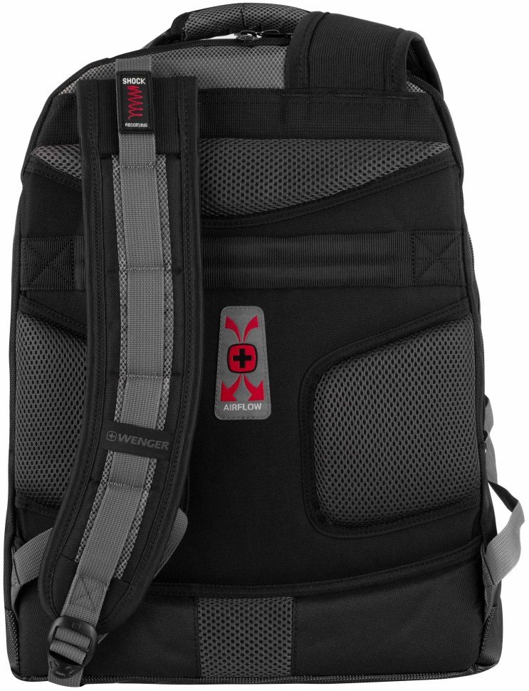 Городской вместительный рюкзак с отдельным кармашком для ноутбука до 16" черно-серого цвета Wenger Synergy 103471 modnotak фото №6