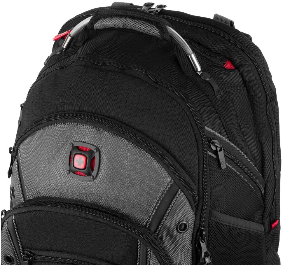 Городской вместительный рюкзак с отдельным кармашком для ноутбука до 16" черно-серого цвета Wenger Synergy 103471 modnotak фото №7