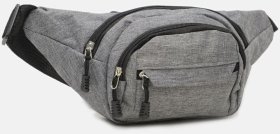 Чоловіча сумка-бананка на пояс із поліестеру сірого кольору Monsen (22121)