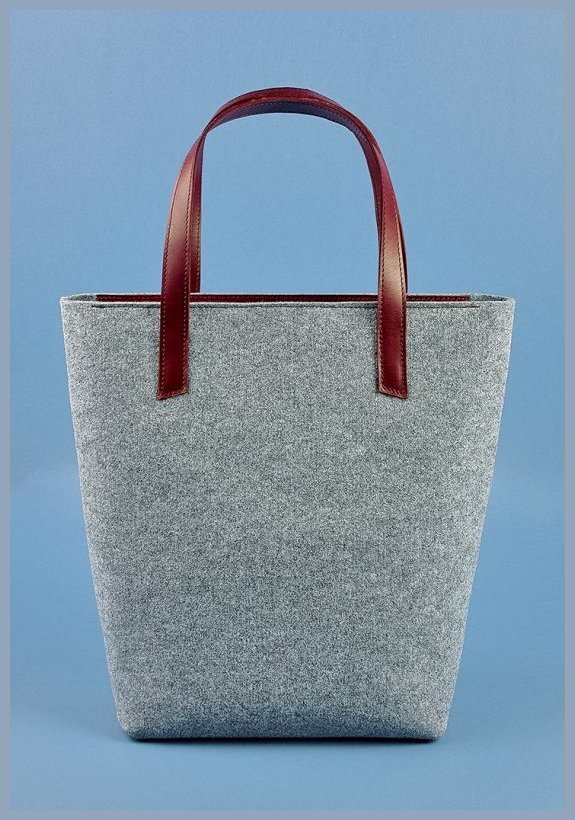 Фетровая женская сумка шоппер с кожаными вставками BlankNote D.D. (12672)