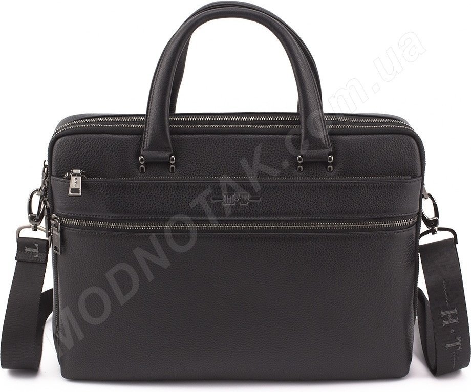 Классическая мужская кожаная сумка под формат документов размером с А4 H.T Leather (10346)