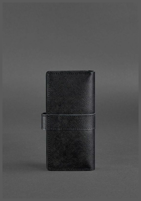 Черный купюрник из фактурной кожи вертикального типа BlankNote Blackwood (12585)