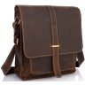 Мужская коричневая сумка на плечо из натуральной кожи под винтаж Tiding Bag (15861) - 1