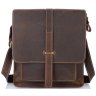 Мужская коричневая сумка на плечо из натуральной кожи под винтаж Tiding Bag (15861) - 2
