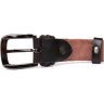 Брючный кожаный ремень коричневого цвета с серебристой пряжкой Vintage 2420068 - 7