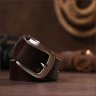 Брючный кожаный ремень коричневого цвета с серебристой пряжкой Vintage 2420068 - 9
