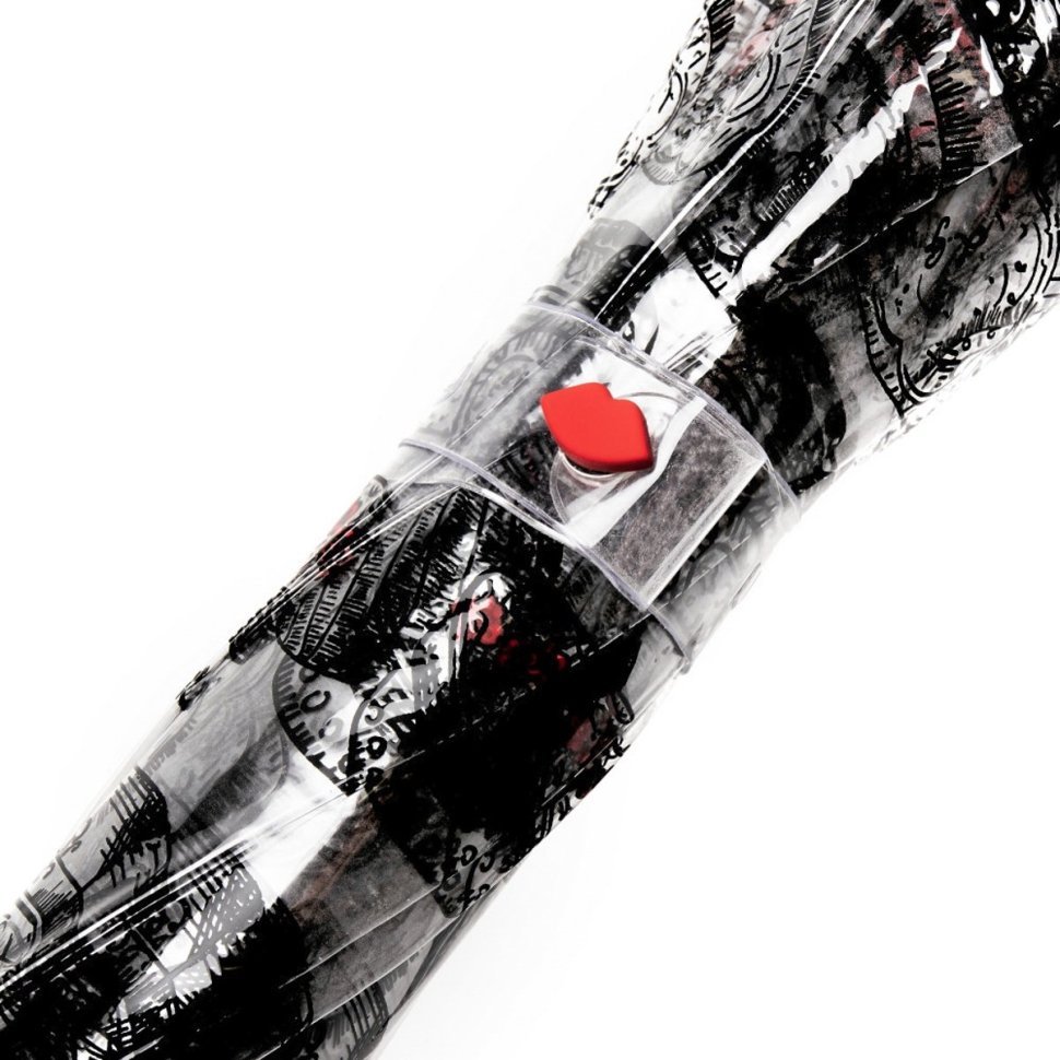 Женский зонт-трость Lulu Guinness by Fulton L719 Birdcage-2 Dressing Table (механика, прозрачный с принтом аксессуаров) 93971 modnotak фото №8