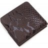 Жіночий мініатюрний гаманець із коричневої шкіри з тисненням під змію KARYA (19990) - 3