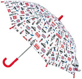 Детский зонт-трость Fulton Junior-4 Little London (Белый с принтом, до 4 лет, Великобритания) 94071