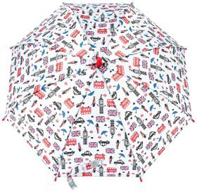 Детский зонт-трость Fulton Junior-4 Little London (Белый с принтом, до 4 лет, Великобритания) 94071