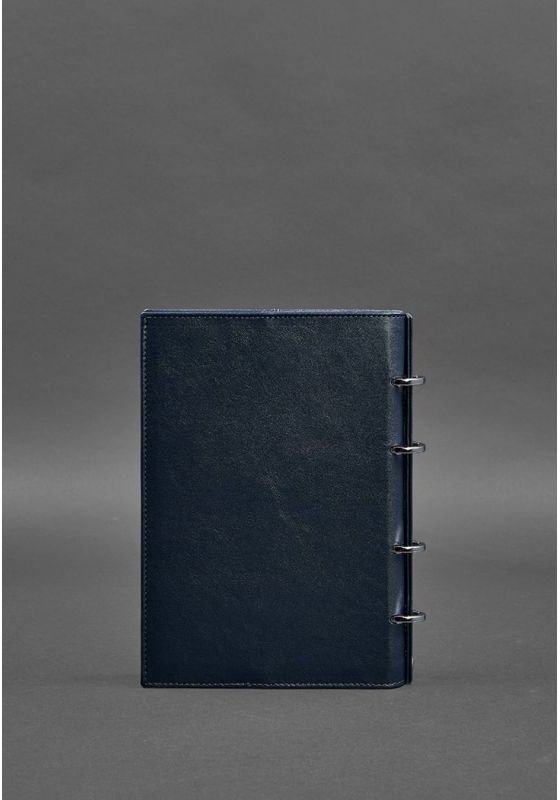 Кожаный блокнот на кольцах с твердой синей обложкой BlankNote (14171)