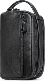 Стильная мужская кожаная барсетка черного цвета Vintage (20348)