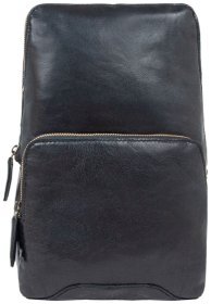 Черный слинг мужской из натуральной кожи Ashwood 94171